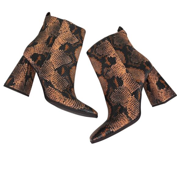 Circus Sam Edelman Pascha Boots 10 Brown Snake Print New - Picture 4 of 11